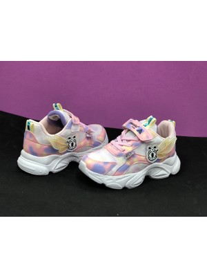 KAFKASLAR AYAKKABI Kız Çocuk Kelebek Desenli Renkli Ortopedik Sneakers Spor Ayakkabı