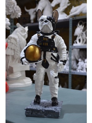 Ekinoks Art Bulldog Köpek Astronot Heykel