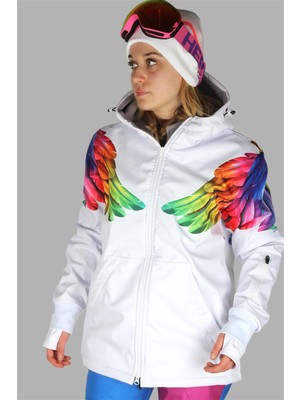 Snowsea White Angel Kadın Kayak Montu SS7984 Beyaz Renkli Özelliklerle Tasarlanmış