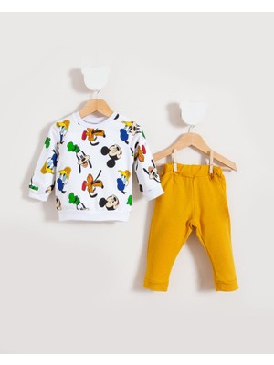 Bubito Özel Karakterler Baskılı Bebek Alt Üst Takım Sarı
