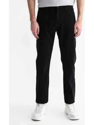 Black On Black Normal Bel Düz Paça Basic Siyah Erkek Denim Pantolon E-Orsan