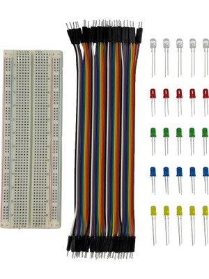 Arduino Elektronik Başlangıç Seti, Elektronik Malzemeler Breadboard, Jumper ve LED Seti