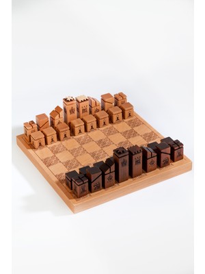 Anadolia Ahşap Satranç Takımı 31x31 cm 32 Parça Hediye Seçeneği ile Özel Tasarım