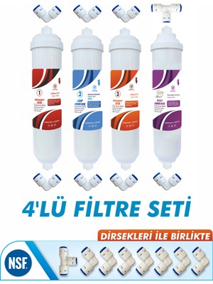 Alfa Dükkan Kapalı Kasa Su Arıtma Cihazları Için 4'lü Filtre Seti