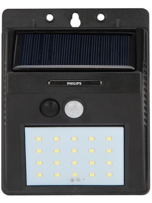 Philips BWS010 5W Solar Güneş Enerjili Duvar Aplik Beyaz Işık - Dış Mekan Sensörlü Aydınlatması