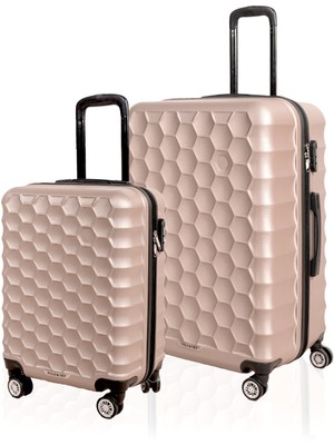 Polo&sky Petek Model Gold Renk 2'li Valiz Seti (Küçük+Büyük)