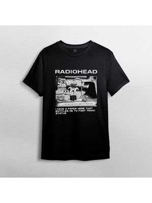 Pixxa Radiohead  %100 Pamuklu Bisiklet Yaka T-Shirt Model - 2