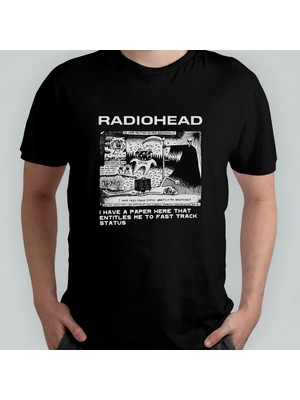 Pixxa Radiohead  %100 Pamuklu Bisiklet Yaka T-Shirt Model - 2