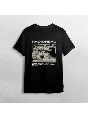Pixxa Radiohead  %100 Pamuklu Bisiklet Yaka T-Shirt Model - 1
