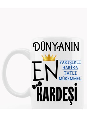 Eylül Design Erkek Kardeş Temalı Yazılı Özel Tasarım Baskılı Kupa Bardak Doğum Günü Hediye