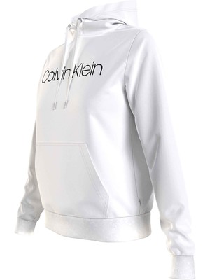 Calvin Klein Kapüşon Yaka Beyaz Kadın Sveatshirt K20K202687YAF