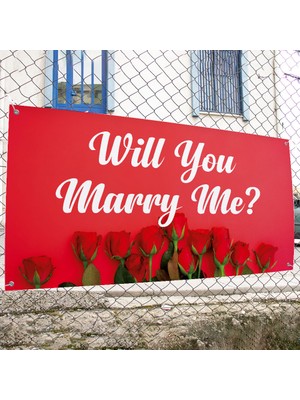 New Jargon Evlilik Teklifi Will You Marry Me Pembe Kalpli Afiş Pankart