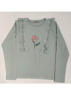 Little Star 2876 Fistolu Çiçek Baskılı Uzun Kol Body