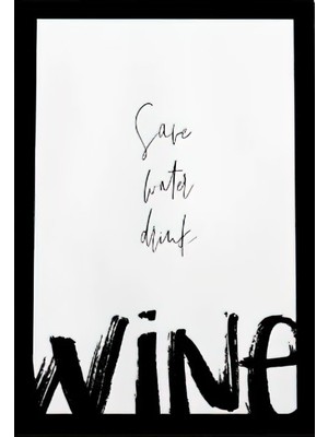 Trend Poster Siyah Çerçeve Görünümlü Duvar Tablosu Retro Ahşap Poster