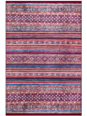 Frenda Home Etnik Kilim Desen Yıkanabilir Baskılı Pamuk Taban Halı