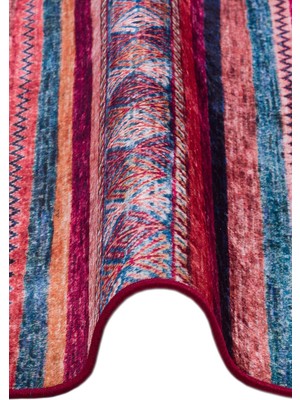 Frenda Home Etnik Kilim Desen Yıkanabilir Baskılı Pamuk Taban Halı