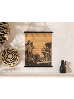 English Home Exotic Palm Bambu Duvar Aksesuarı 38X46X1,2 cm Natural-Siyah
