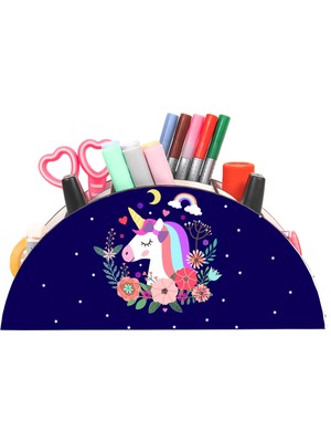 Notpa Ahşap Vip Gece Unicorn Gökkuşağı Cetvelli Masaüstü Kalemlik Çocuklar Için Organizer NOTPAVIP93
