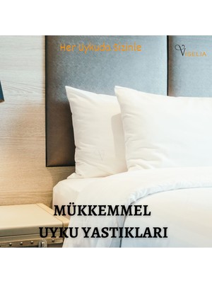 Viselia Yastık Boncuk Elyaf 2 Adet Antibakteriyel Dolgu Extra Yumuşak Uyku Yastığı Pamuklu 700 Gr Beyaz