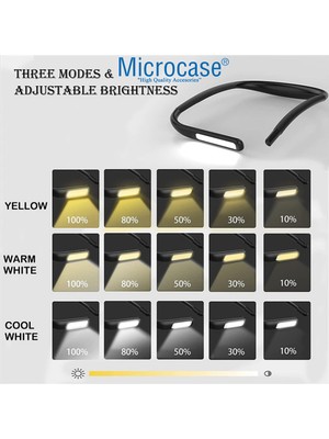 Microcase Boyun Askılı Esnek LED Lamba Gece Kitap Okuma Işığı - AL3613