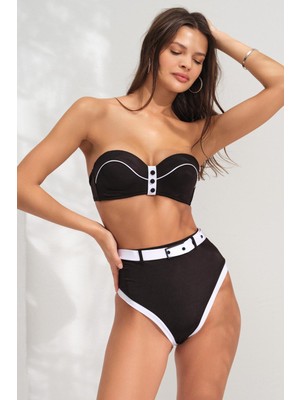 Kadın Straplez Yüksekbel Siyah Bikini 2C3T1N2O03