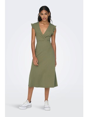Only Kadın Onlmay Life Anvelop Midi Boy Elbise 15257520 Haki