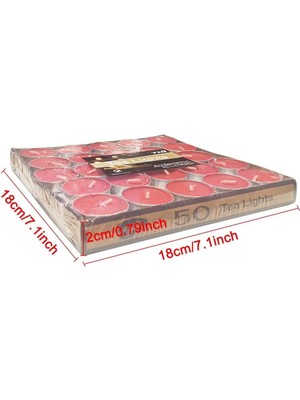 Coverzone Daire Şekilli Mum 50 Adet Dekoratif Aşk Kalp Mumları Kokulu Mumlar Seti 3.8X3.8X1CM