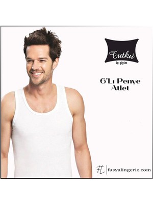 Tutku Beyaz Erkek Penye Atlet 6'lı