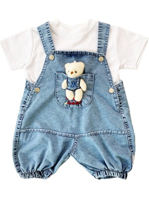 Tuo Bebe  oyuncak Ayıcıklı Unisex Kot Salopet