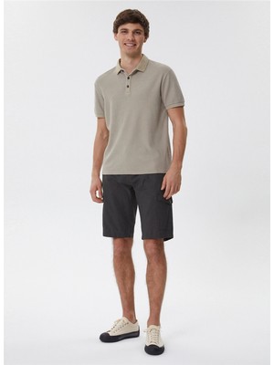 Lee Cooper Tylen Erkek %100 Pamuk Polo Yaka T-Shirt Koyu Bej