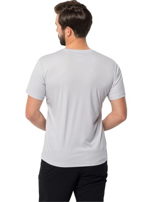 Jack Wolfskin Bisiklet Yaka Koyu Beyaz Erkek T-Shirt 1807183_5095 Peak Graphic T M