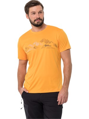 Jack Wolfskin Peak Graphic T Erkek Turuncu Tişört