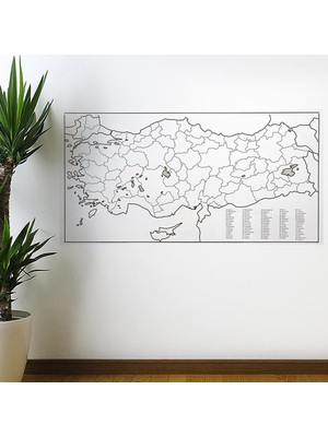Xnews Yazılabilir Türkiye Haritası Manyetik Duvar Stickerı 110 x 56 cm