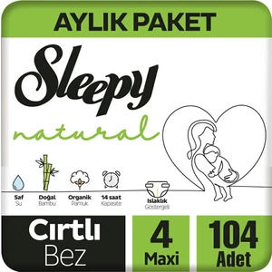 Natural Cırtlı Bebek Bezi Fırsat Paketi 4 Numara 7-14 Kg 104 Adet