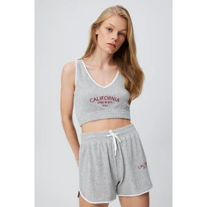 Nakışlı Havlu Crop Top