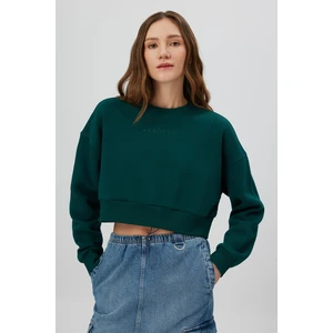 Nakışlı Crop Sweatshirt