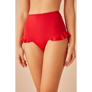 Yüksek Bel Fırfırlı Bikini Alt