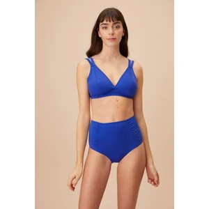 Yüksek Bel Pileli Bikini Alt