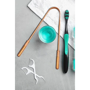 Bakır Dil  Sıyırıcı Temizleyici Hilal Bakır Hijyenik Ağız Bakım