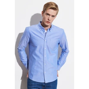 Regular Fit Normal Kesim %100 Pamuk Açık Mavi Oxford Gömlek