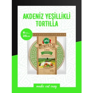 Akdeniz Yeşillikleri Tortilla Lavaş 25 cm x 6'lı 420 gr