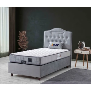 Ipek Mobilya Nima 3 Lü Set (Yatak+Baza+Başlık) Tek Kişilik (Açık Gri) 120 x 200