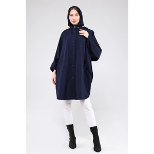 Oversize Kapüşonlu Mevsimlik Panço - Yağmurluk