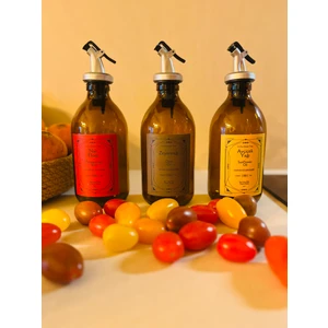 Saccura Dekor Yağdanlık Amber Cam Yağdanlık Seti 300 ml 3'lü