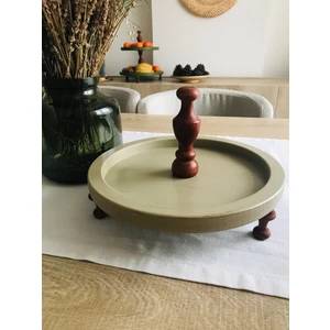 Renkli Fırça Ahşap Sunumluk Tek Katlı 3 Ayaklı
