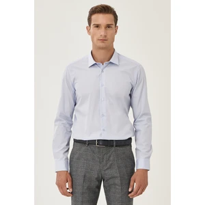 AC&Co / Altınyıldız Classics Erkek Açık Mavi Ütülemesi Kolay Slim Fit Dar Kesim Klasik Yaka Pamuklu Gömlek