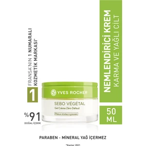 Yves Rocher Karma ve Yağlı Ciltler için Sebo Vegetal Jel Krem - Çinko & Salisilik Asit-50 ml