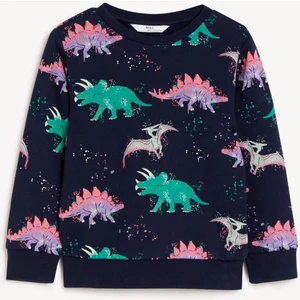 Marks & Spencer Dinozor Desenli Yuvarlak Yaka Sweatshirt