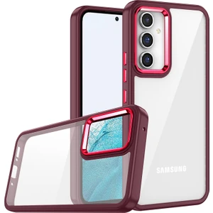 Coverzone Galaxy A14 ile Uyumlu Kılıf Kontrast Renk Tasarımlı Cynosure Kapak Kırmızı