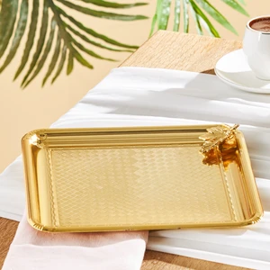 Leafy Kare Tepsi Gold 23 cm